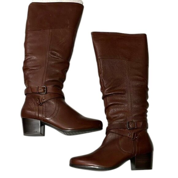 ARRAY Dakota Brown Leather Knee-High Boots Size 11 NWT - Picture 1 of 12